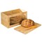 mDesign Bamboo Kitchen Countertop Bread Box, Clear Window, Lid - Natural Wood